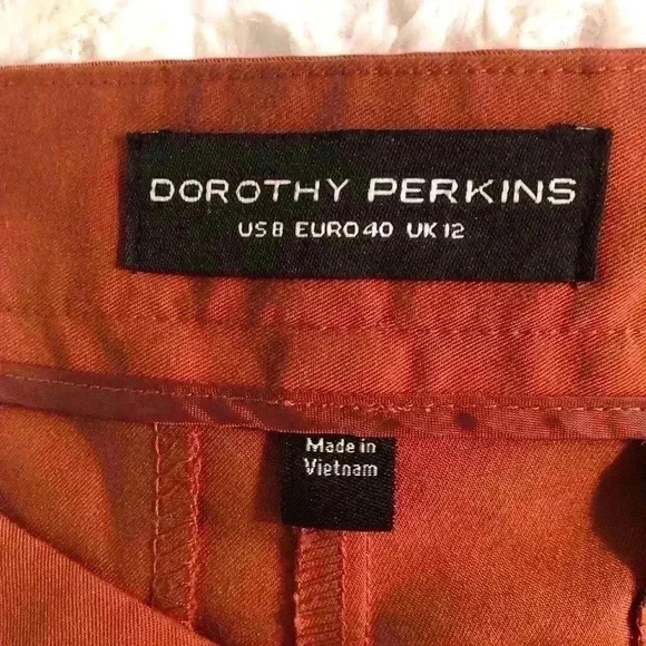 Dorothy Perkins Women’s Size 12 Rust Dress Pants Flat Front with Pockets - Picture 7 of 9
